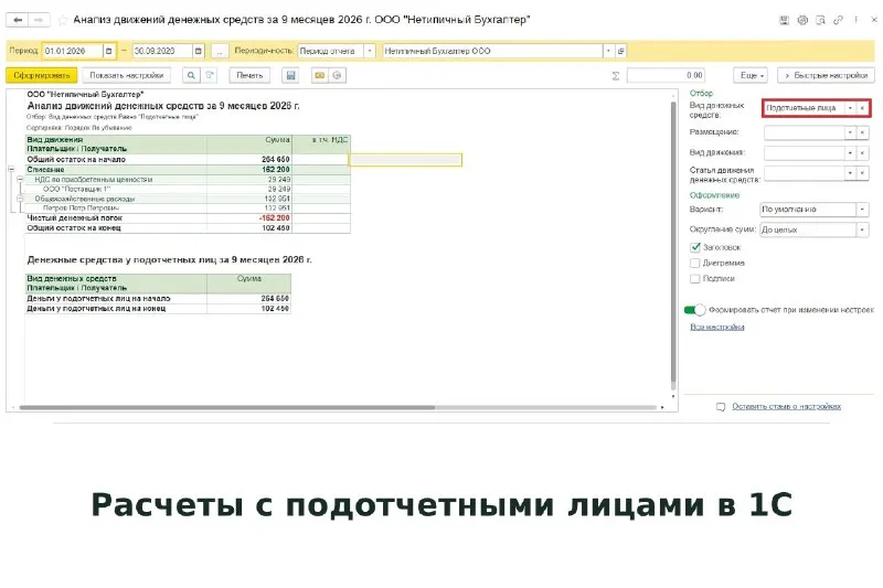 Пост канала «1С для бухгалтера ❤️» от 29 сентября 2026 г.
