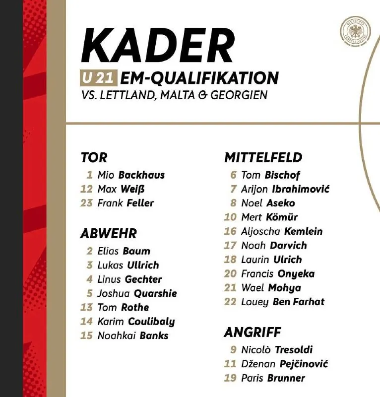 Пост канала «Die Mannschaft» от 25 сентября 2026 г.