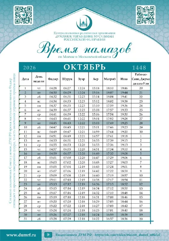 Пост канала «ДУМ РФ сегодня» от 1 октября 2026 г.