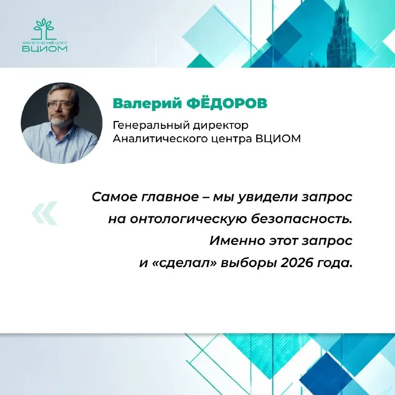 Post by “Валерий Фёдоров. Механизмы власти” from September 30, 2026