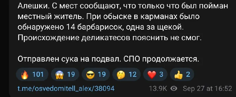Пост канала «Жизнь насекомых» от 29 сентября 2026 г.