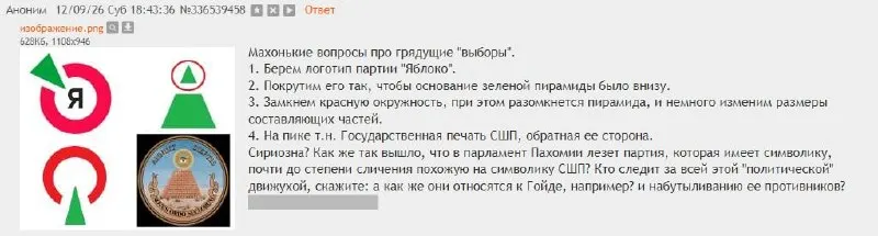 Пост канала «Конспирологические мемы для илиты всех сортов» от 12 сентября 2026 г.