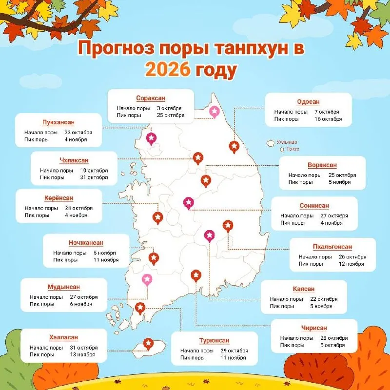 Пост канала «Корея для туриста» от 15 сентября 2026 г.