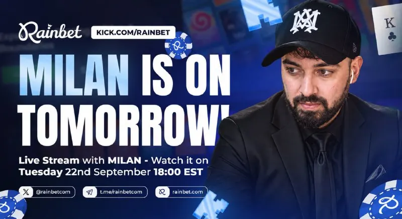 Пост канала «Rainbet.com» от 22 сентября 2026 г.