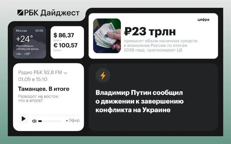 Пост из РБК. Новости. Главное