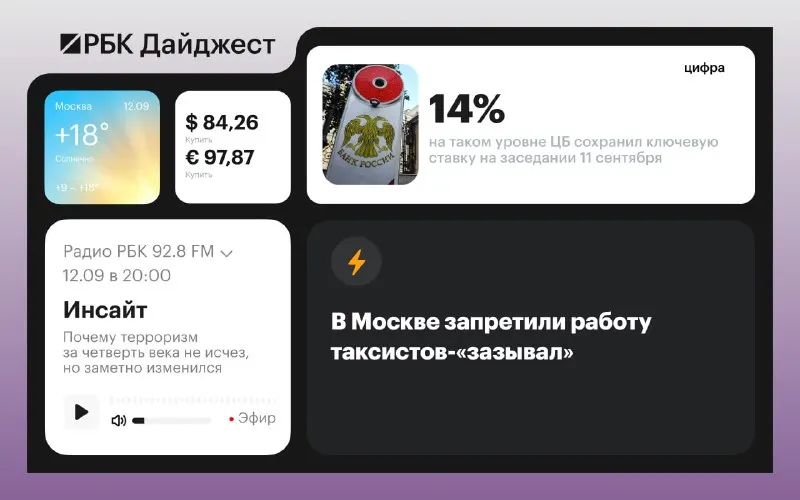 Пост из РБК. Новости. Главное