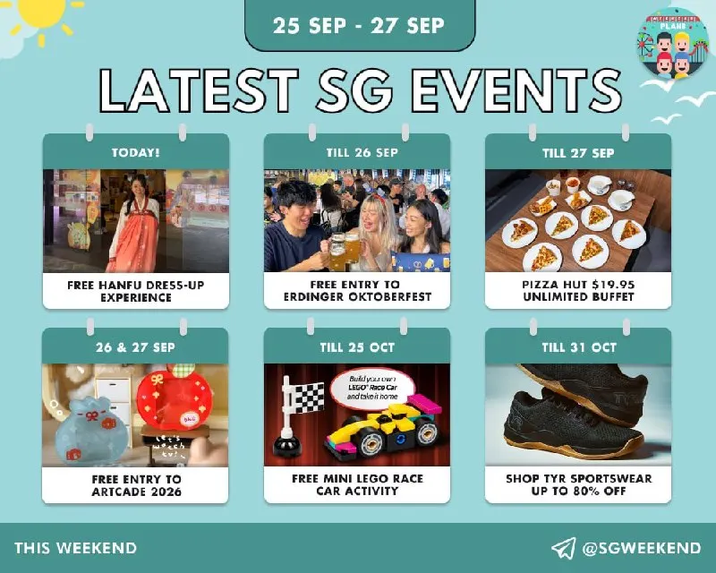Post by “SG Weekend Plans” from September 25, 2026