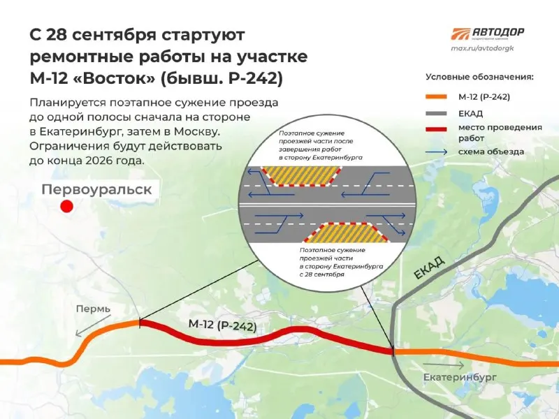 Пост канала «Сеть трасс Автодор» от 26 сентября 2026 г.